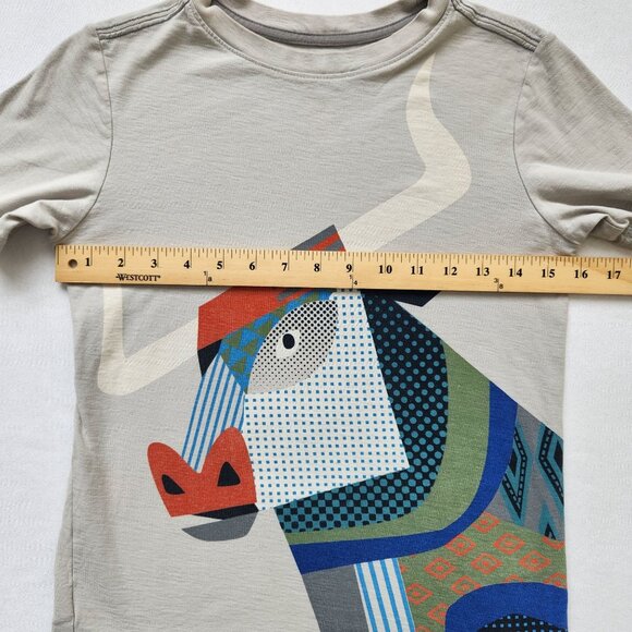 Tea Collection Boys Tee Short Sleeve Bull Horns Colorful Comfy Cozy Soft Size 10 - Picture 8 of 11